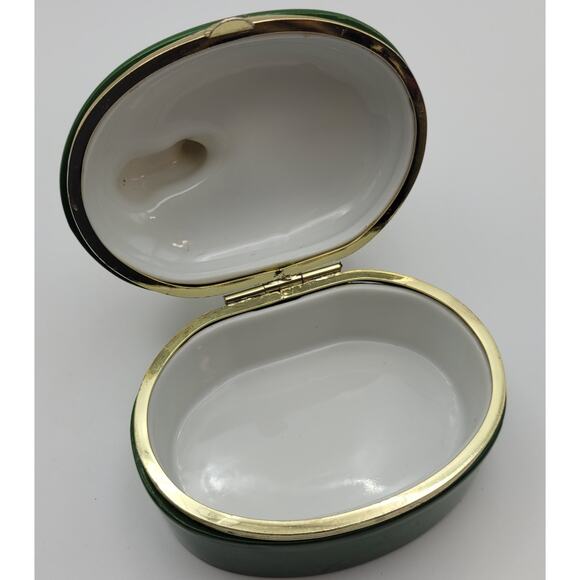 Vintage 1985 - Fitz And Floyd Dalmatian Dog Green Hinged Trinket Box 4.5" - Picture 12 of 16